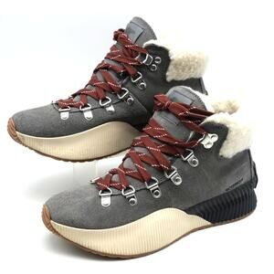 Sorel Gray and Red Ankle Boots